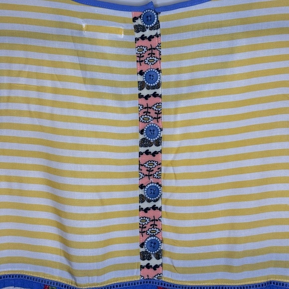 Matilda Jane On My Mind Top NWT size Medium- yellow and blue floral and stripes - Picture 6 of 7